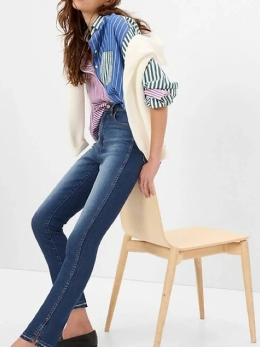 Gap Sky High Rise Split-Hem Vintage Slim Jeans 31